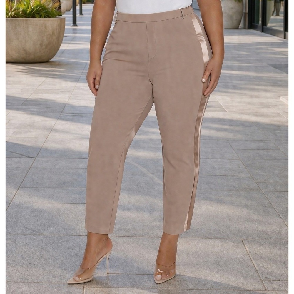 Pants Women 2X Taupe Colored Plus Size Trousers